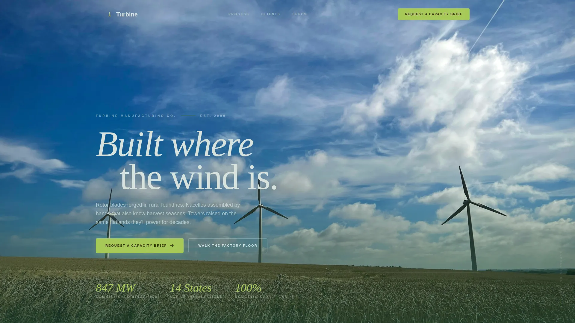 Solar & Wind Energy Specialist Professional Website Template