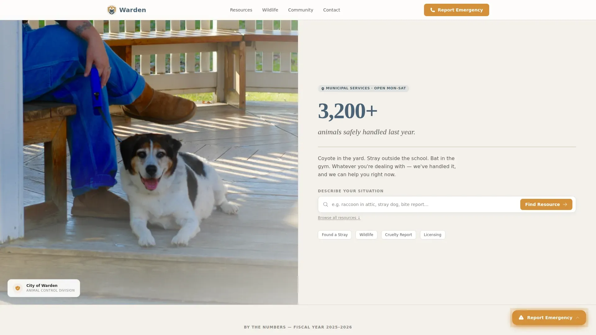 Trusted Animal Control Landing Page Template