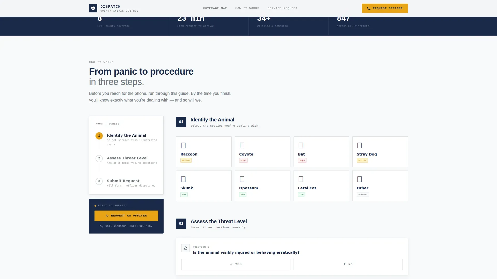 Reliable Animal Control Landing Page Template