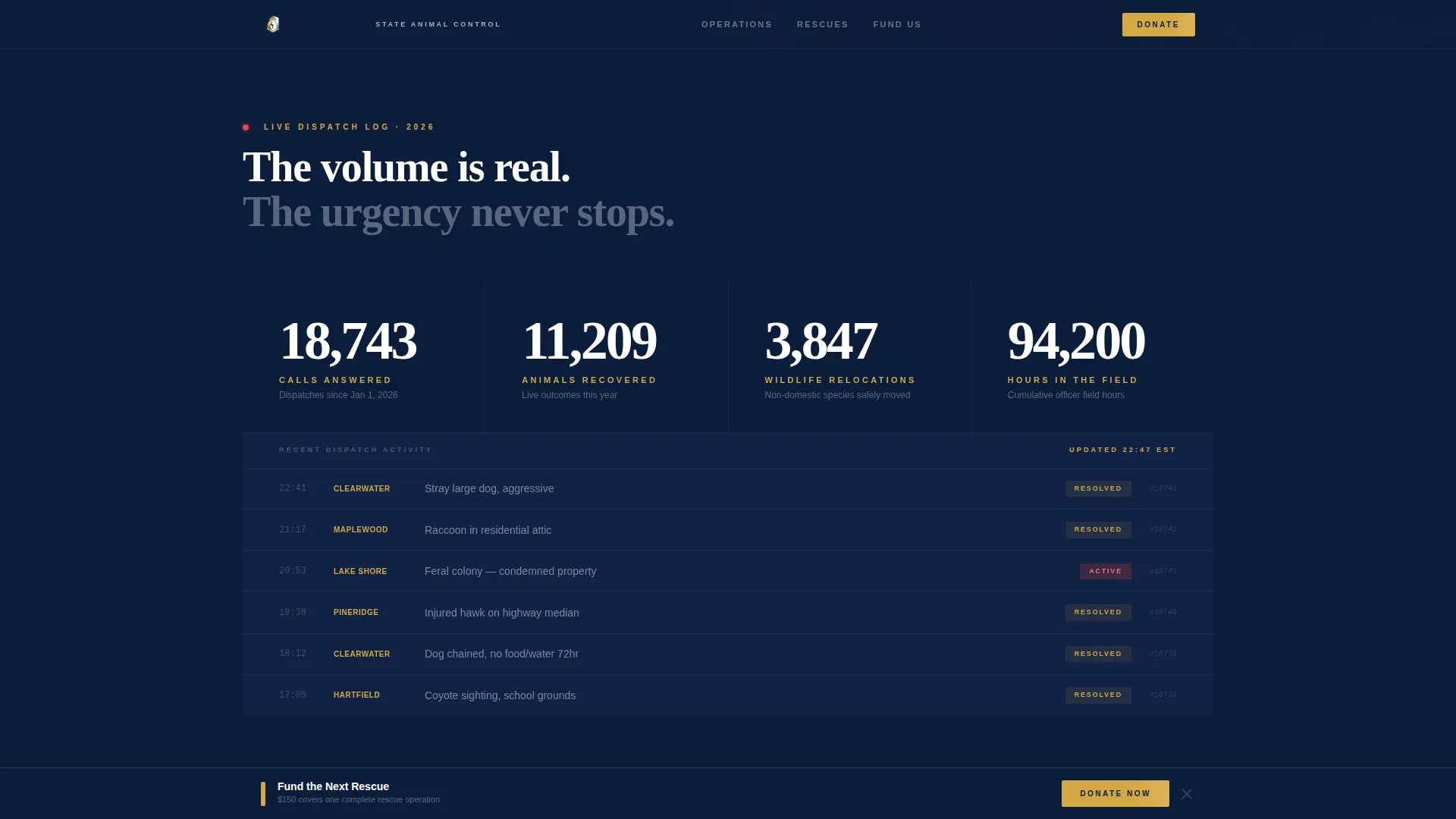 Dedicated Wildlife Services Landing Page Template