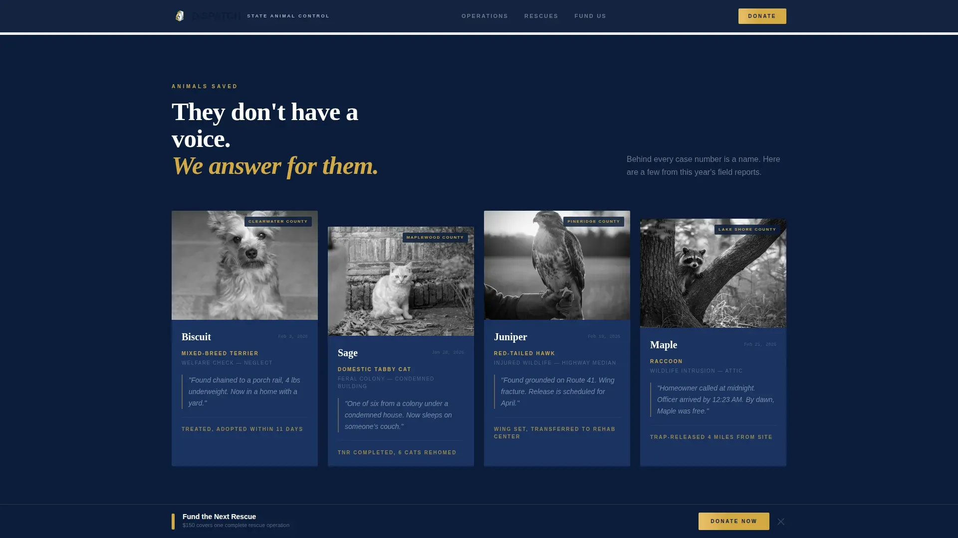 Dedicated Wildlife Services Landing Page Template