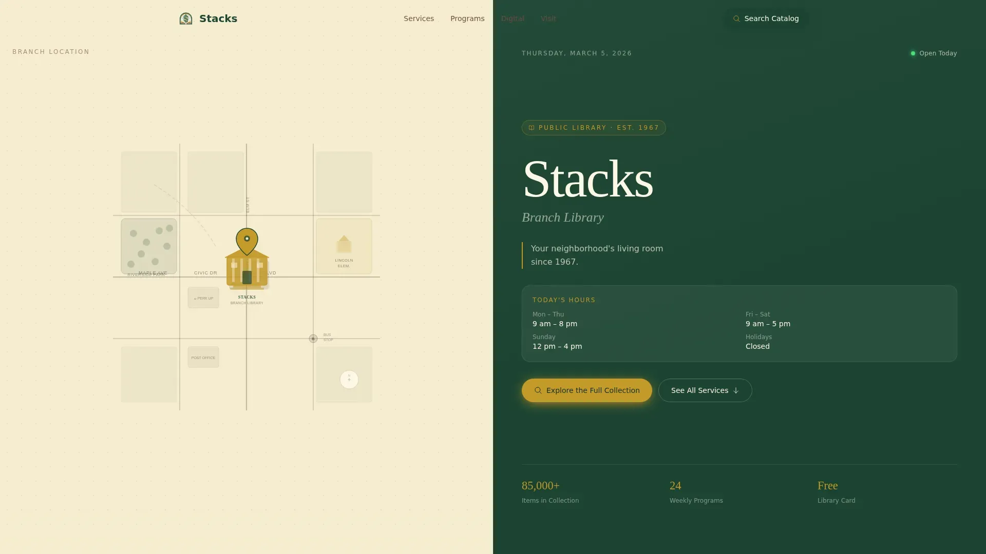 Authoritative Public Library Landing Page Template