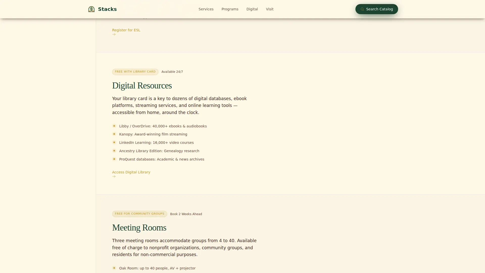Authoritative Public Library Landing Page Template
