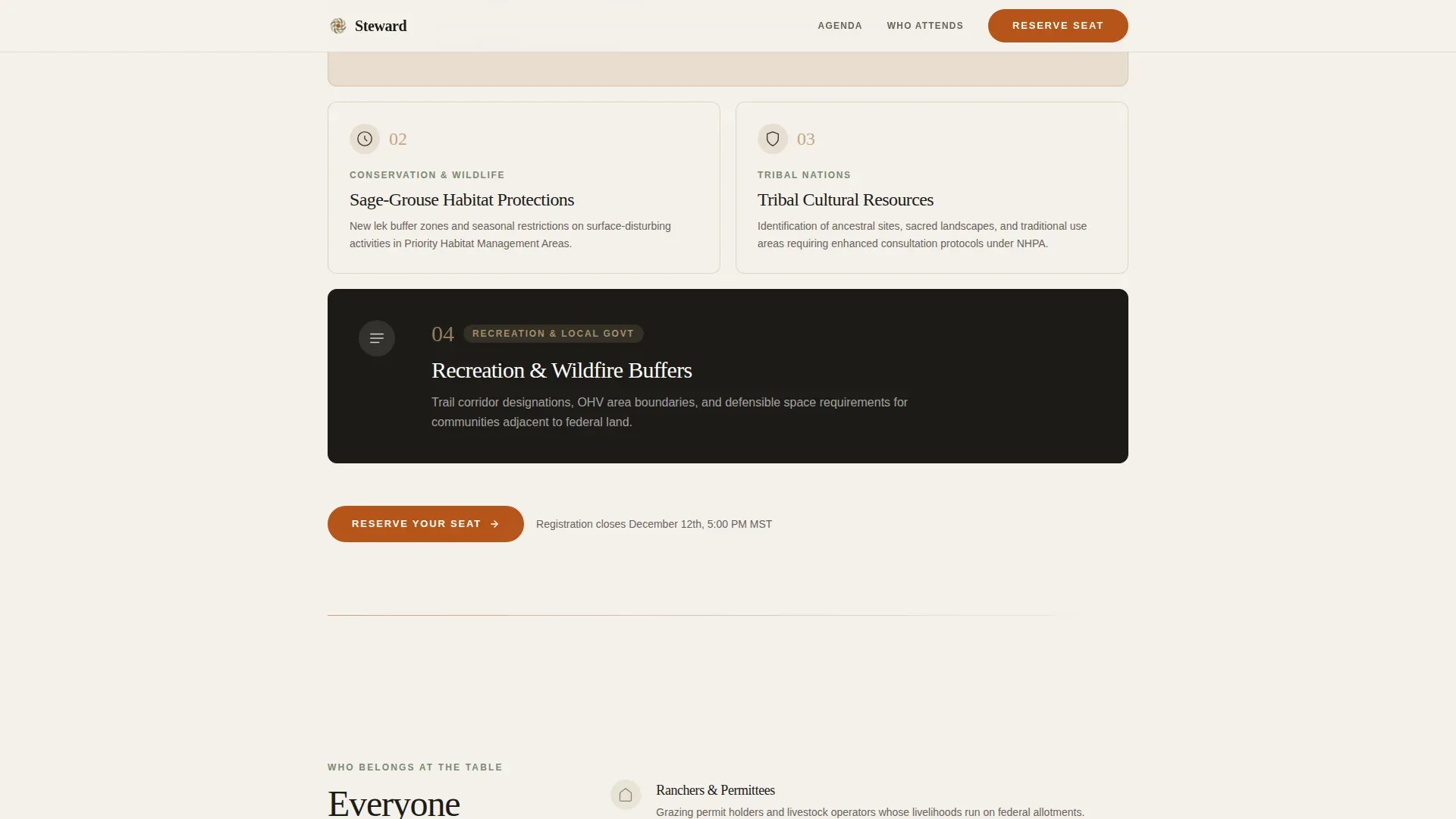 Community Hearth Land Management Event Landing Page
