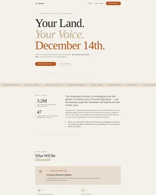 Community Hearth Land Management Event Landing Page