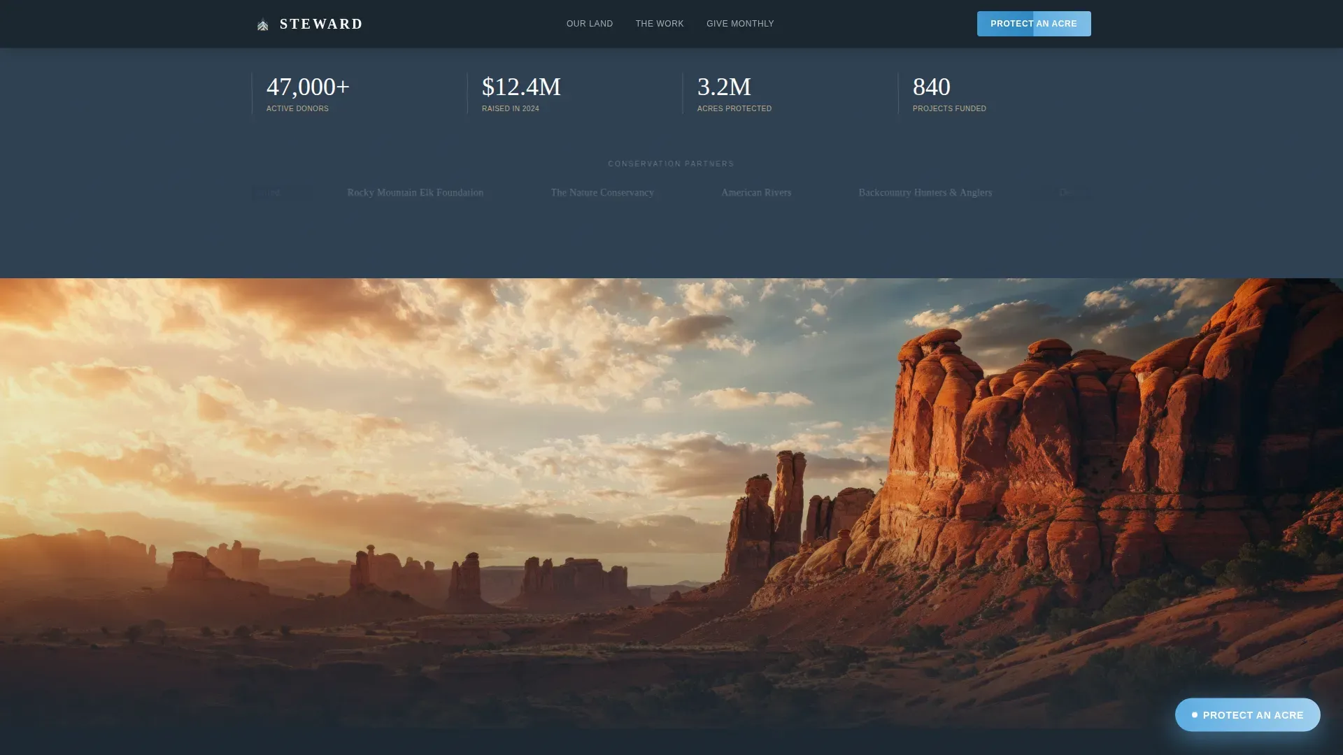 Advocate Land Conservation Landing Page Template