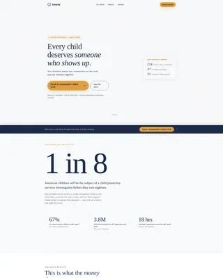 Child Protective Services Donation Landing Page