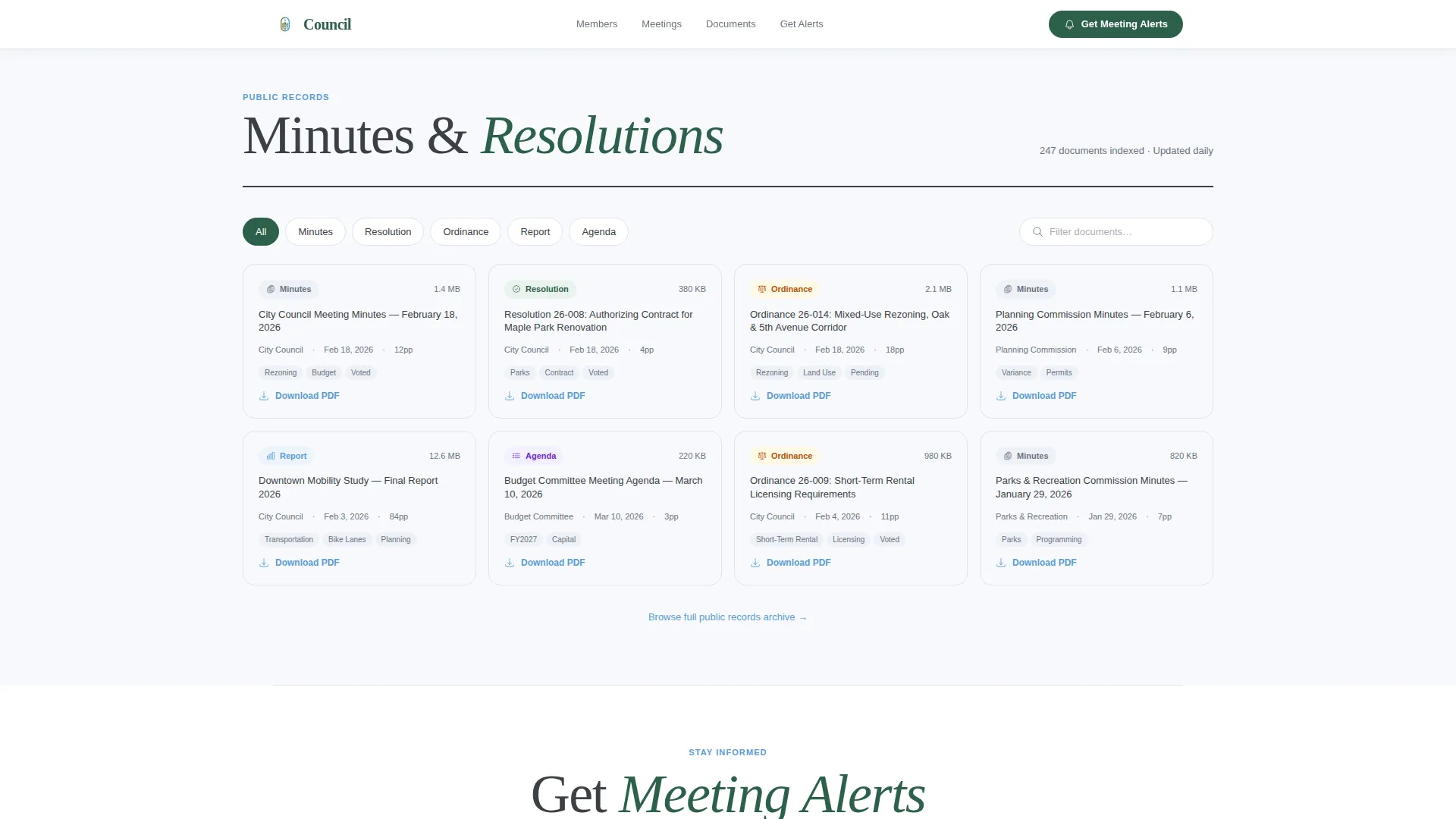 City & Municipal Directory Website Template