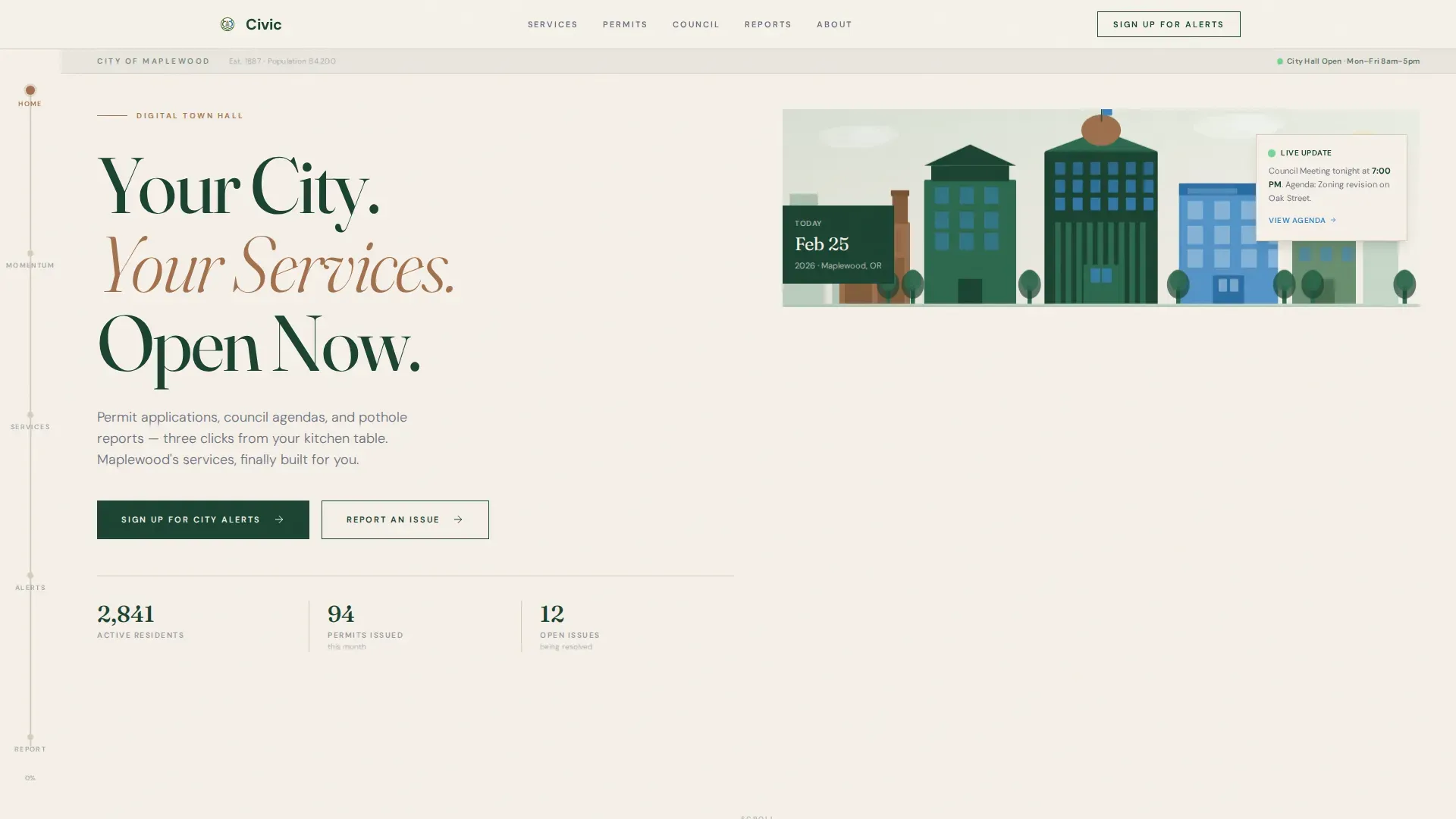 City Services Landing Page Template with Sidebar