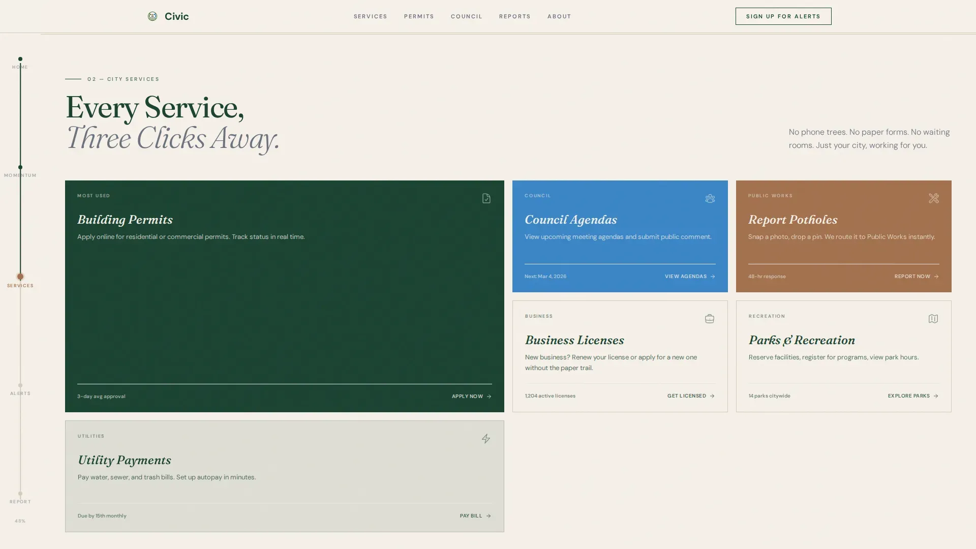 City Services Landing Page Template with Sidebar