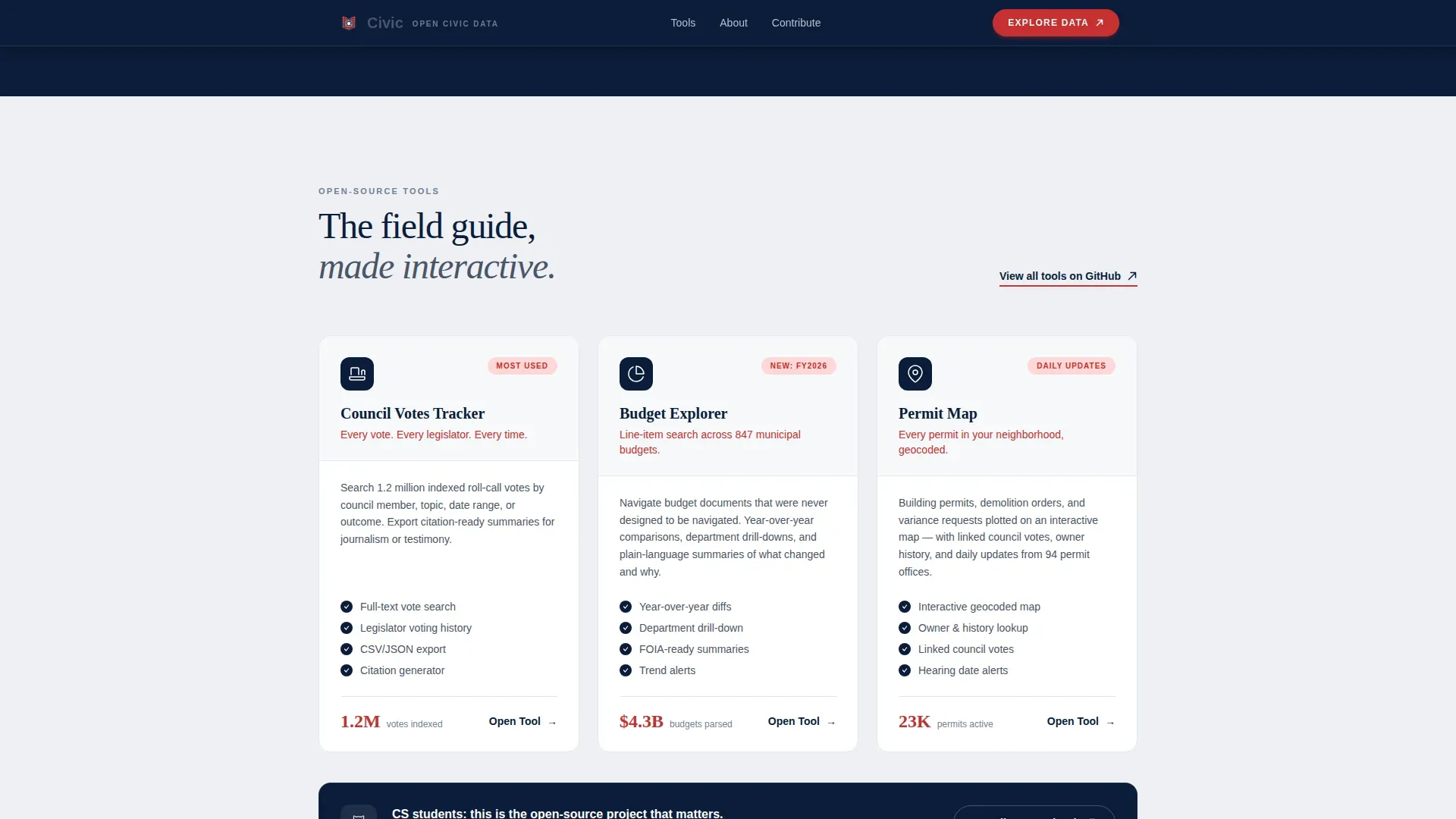 Public Data Transparency Landing Page Template