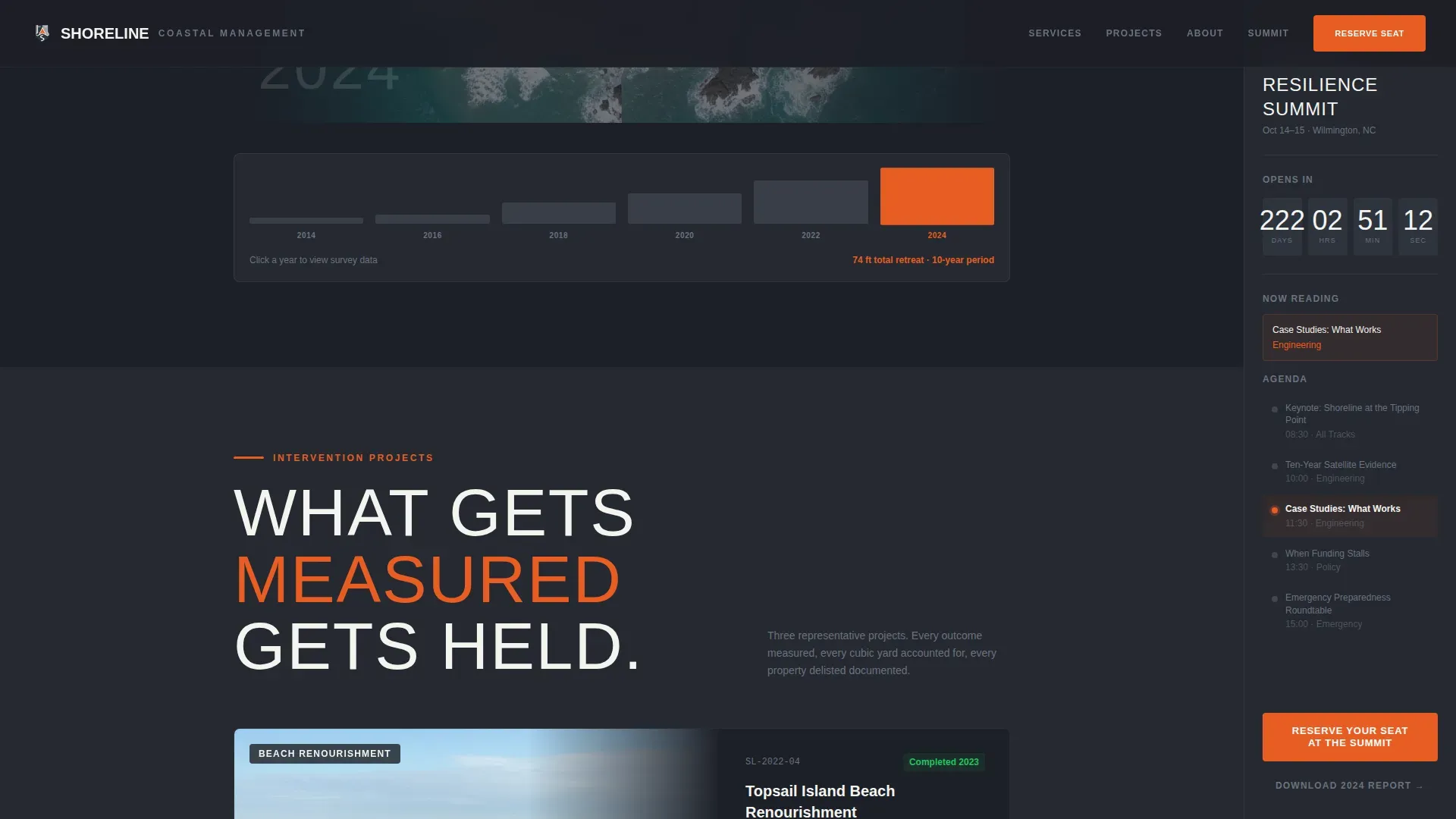 Coastal Resilience Summit Event Registration Landing Page