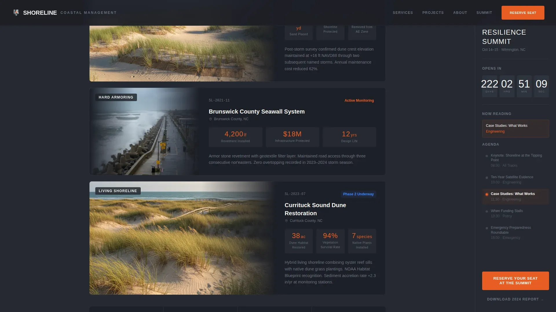 Coastal Resilience Summit Event Registration Landing Page