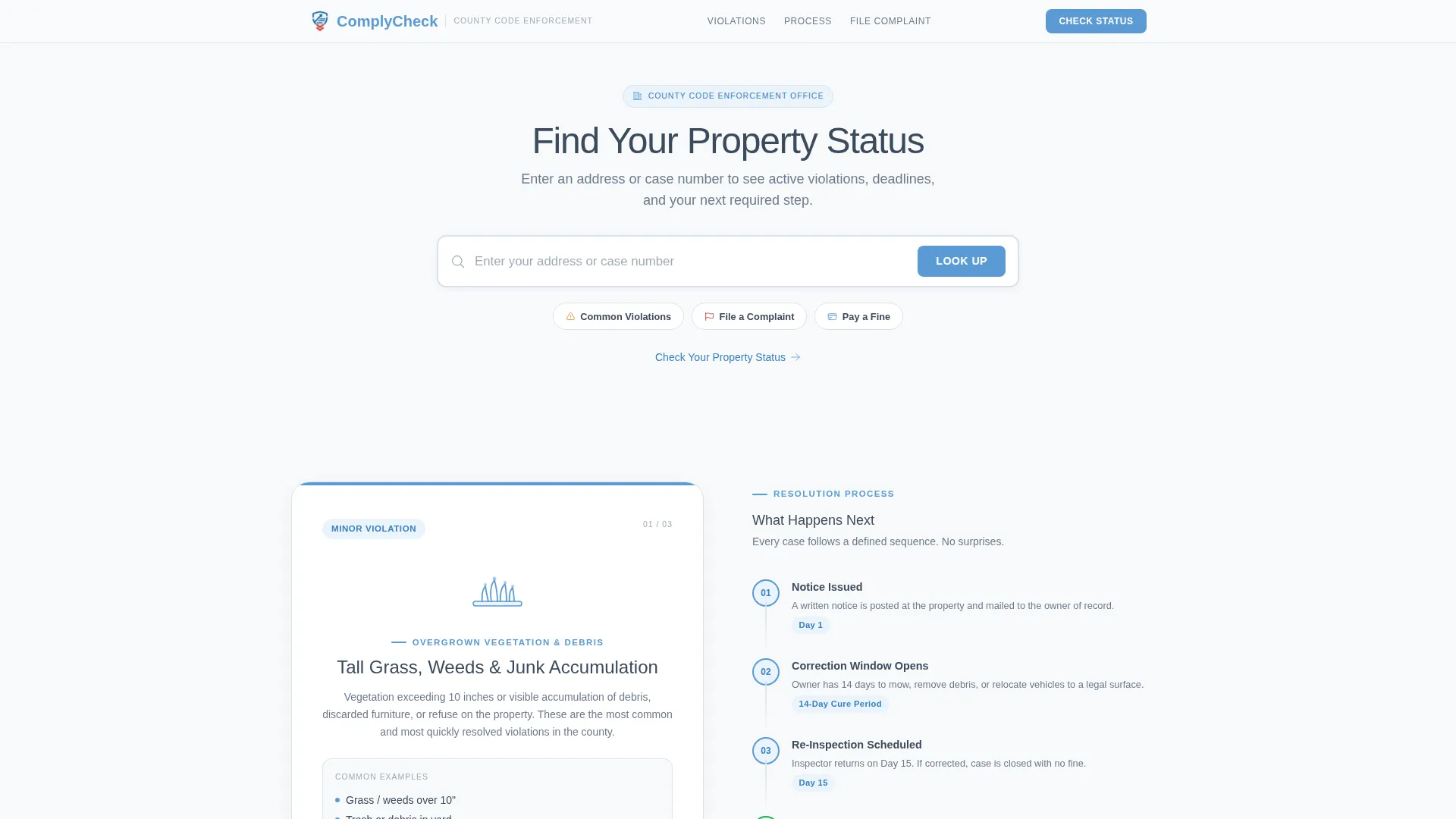Code Enforcement Government Professional Website Template