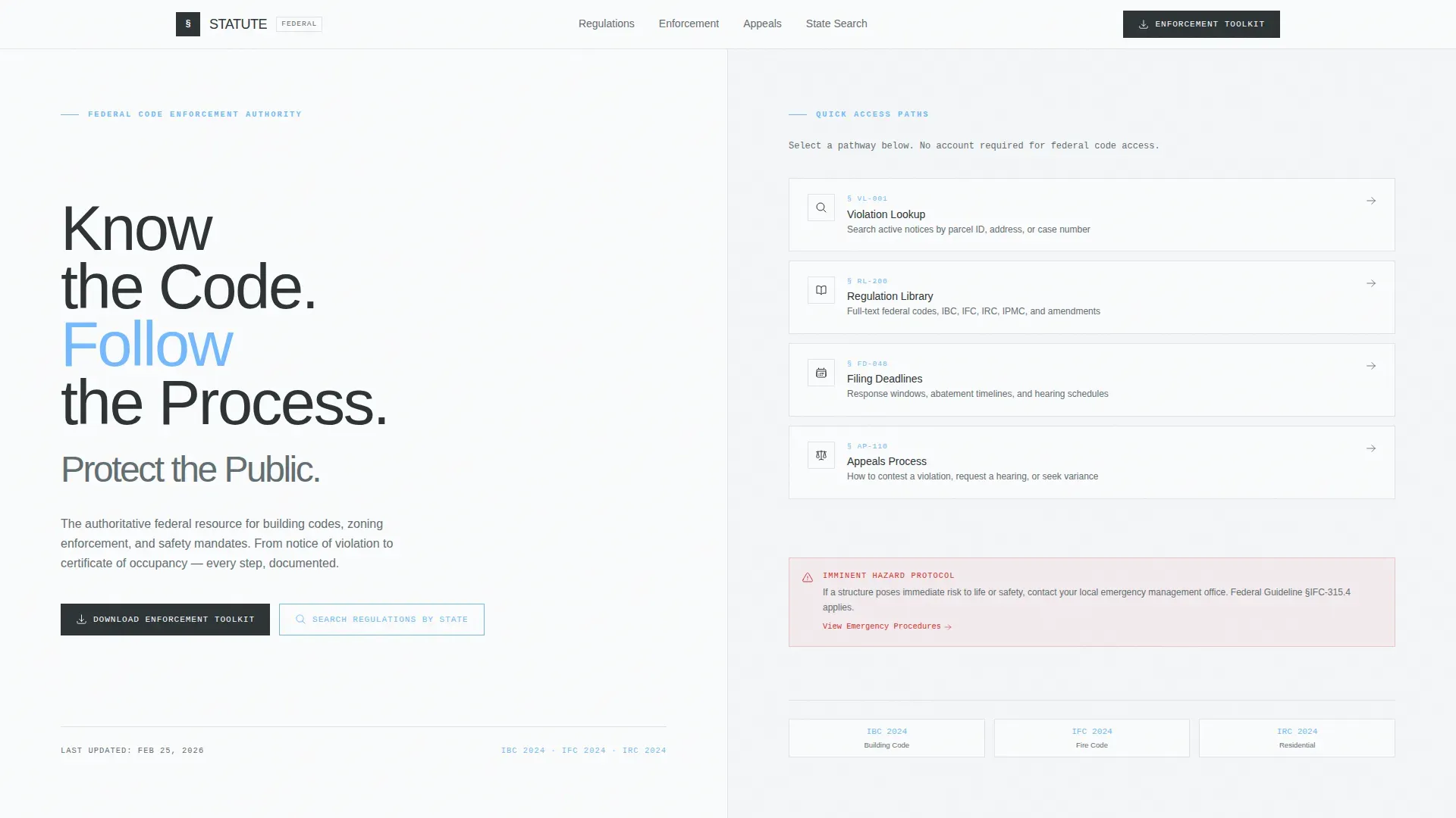 Federal Code Enforcement Agency Landing Page Template