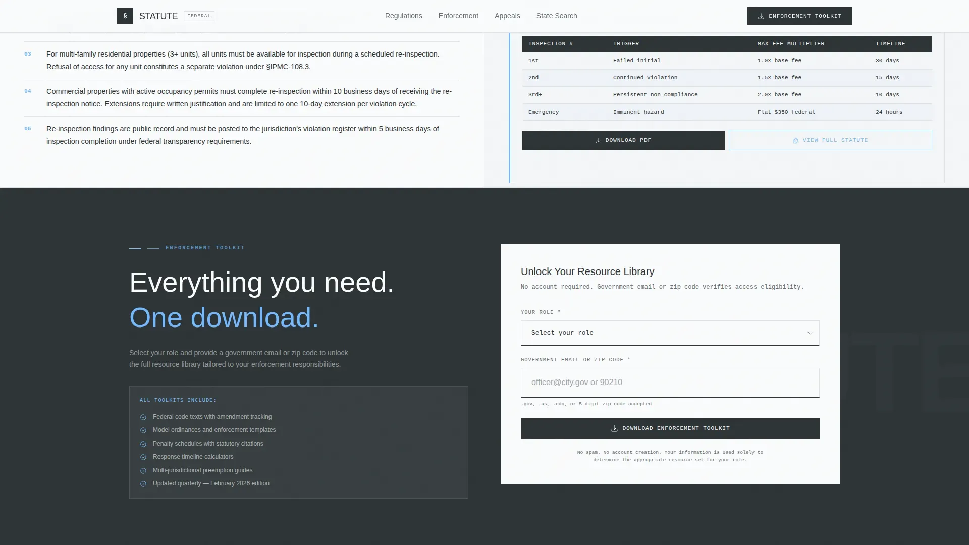 Federal Code Enforcement Agency Landing Page Template