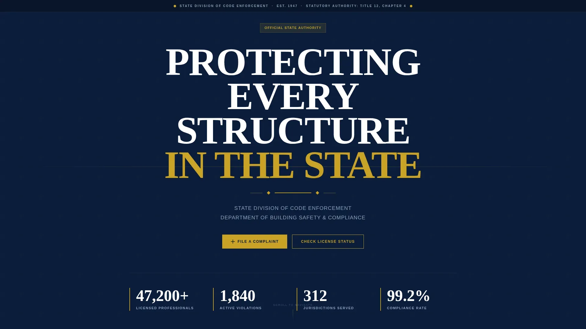 Code Enforcement State Department Landing Page Template