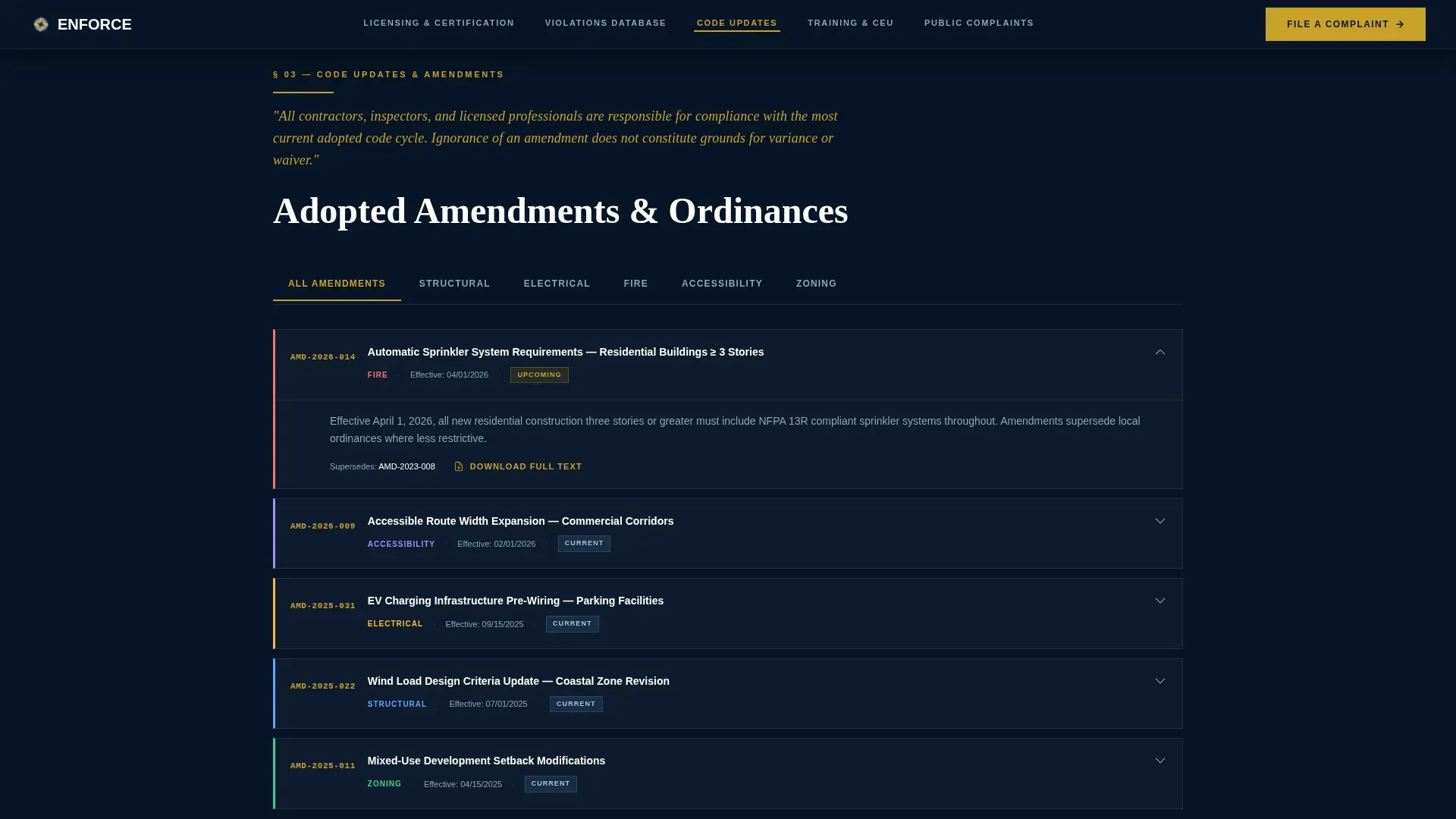 Code Enforcement State Department Landing Page Template