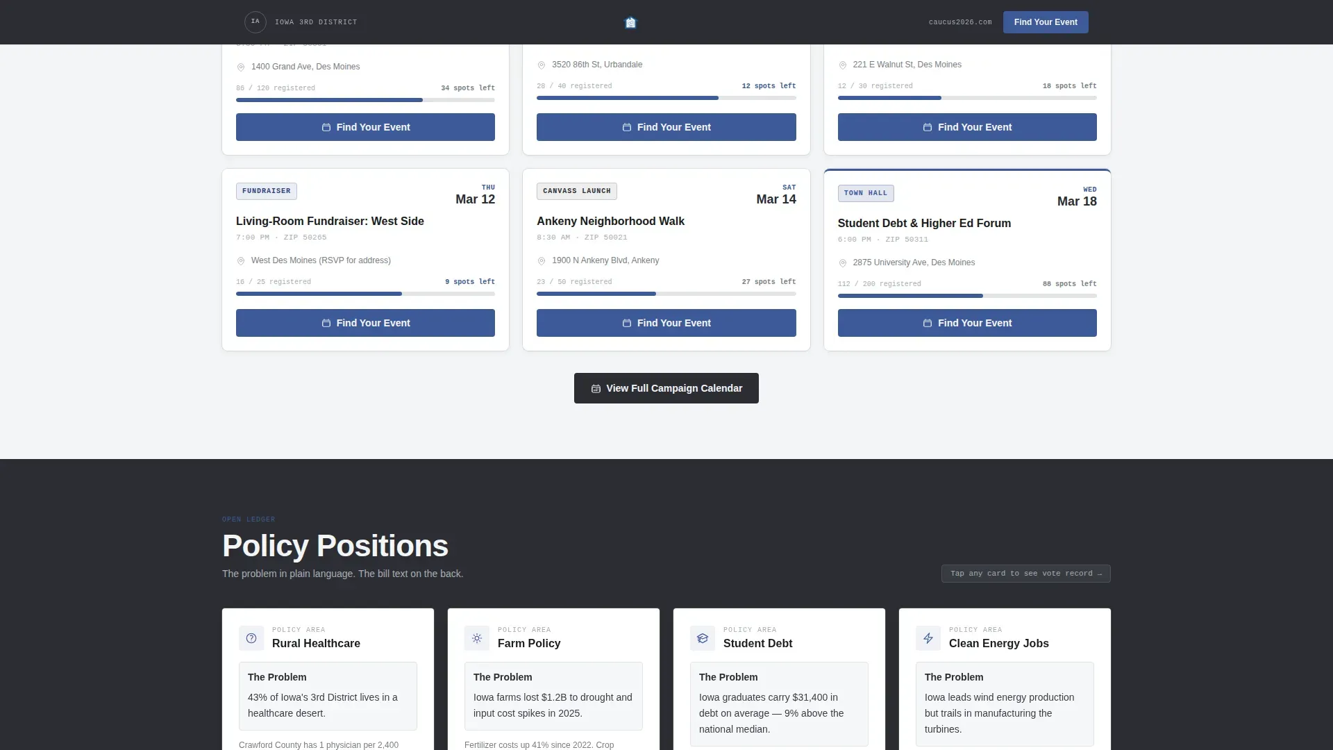 Congressional Campaign Landing Page Template