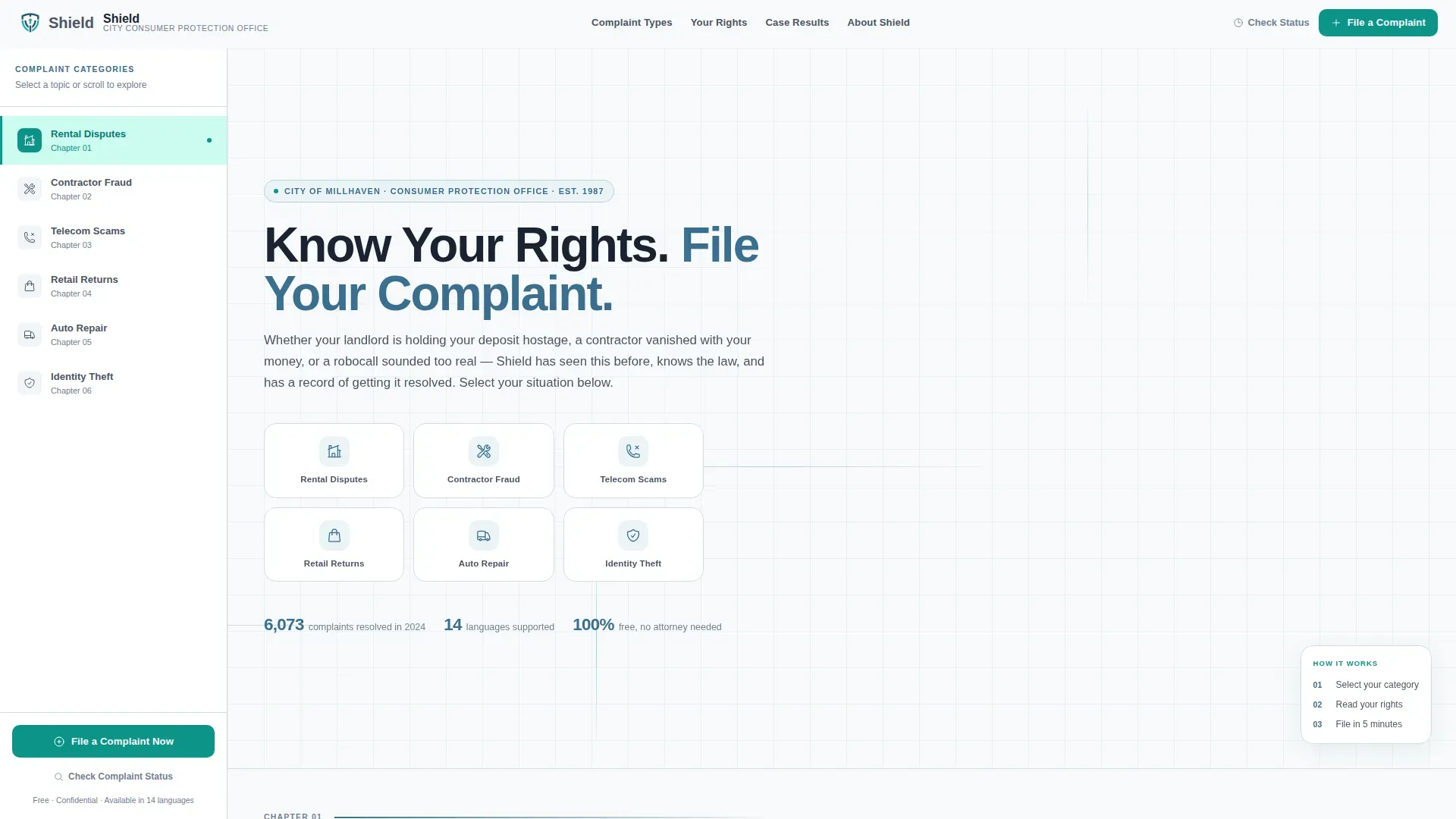 Consumer Protection Landing Page Template