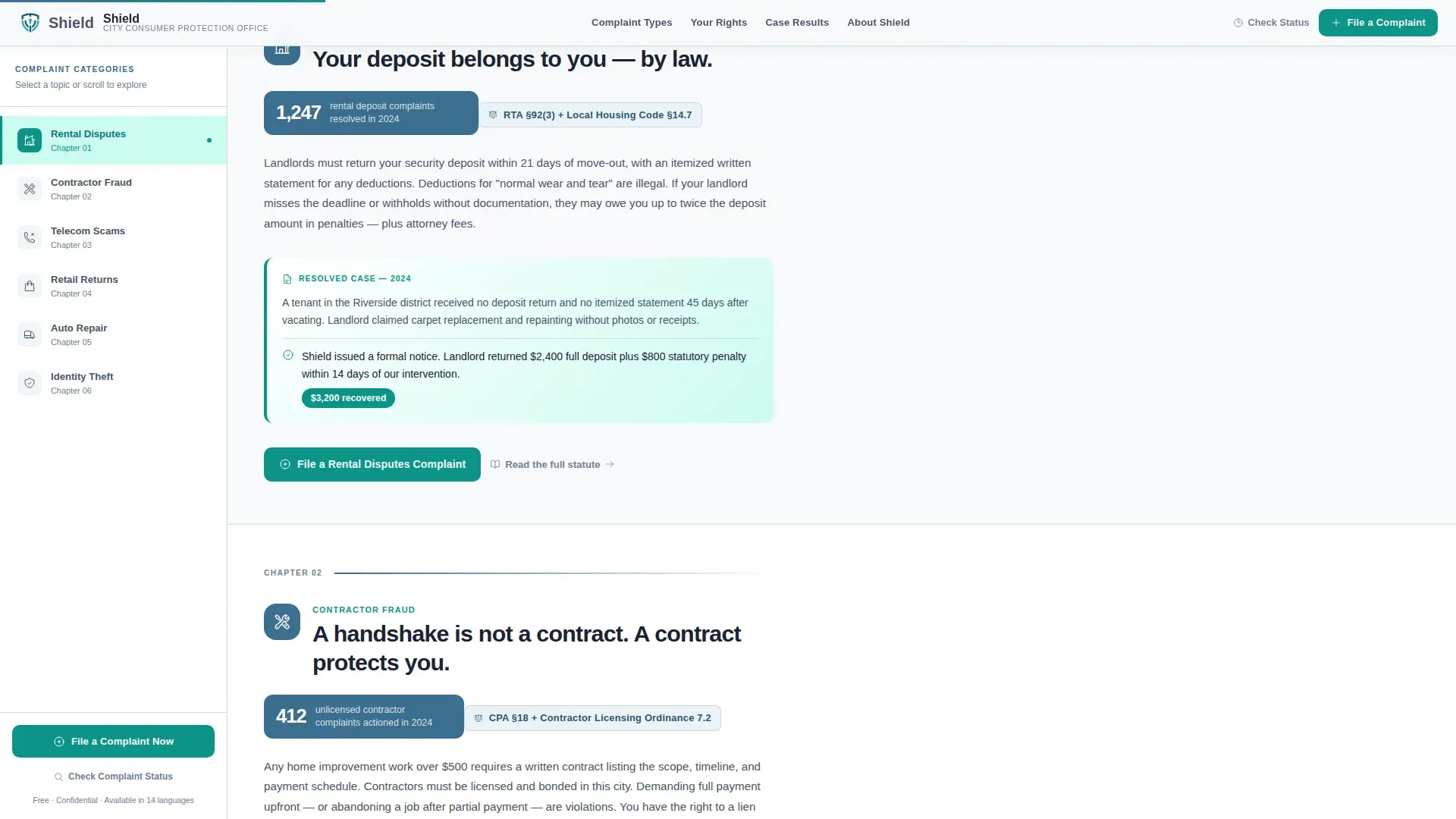 Consumer Protection Landing Page Template