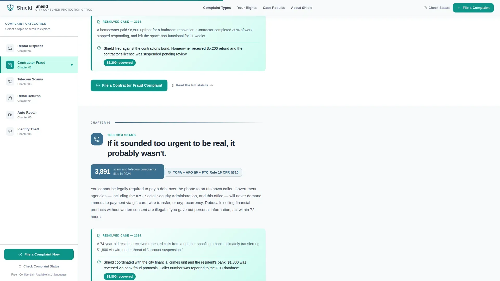 Consumer Protection Landing Page Template