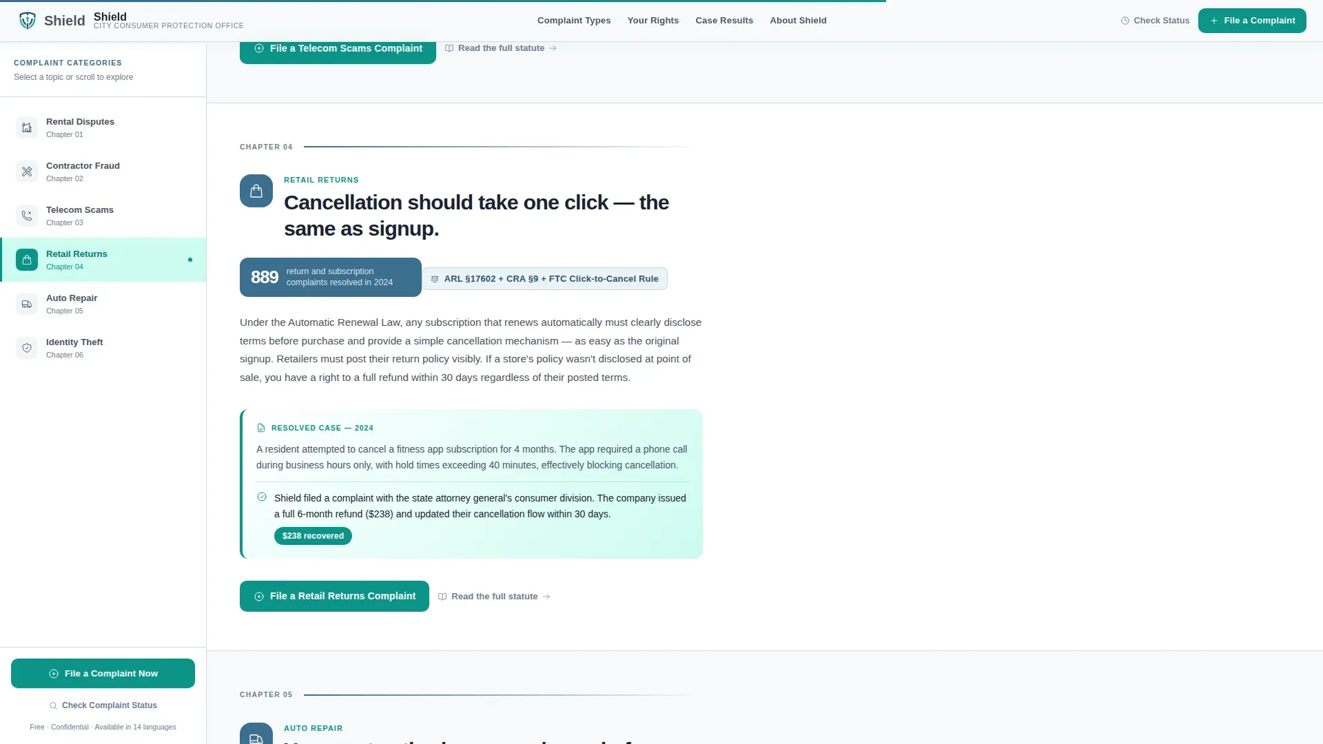 Consumer Protection Landing Page Template