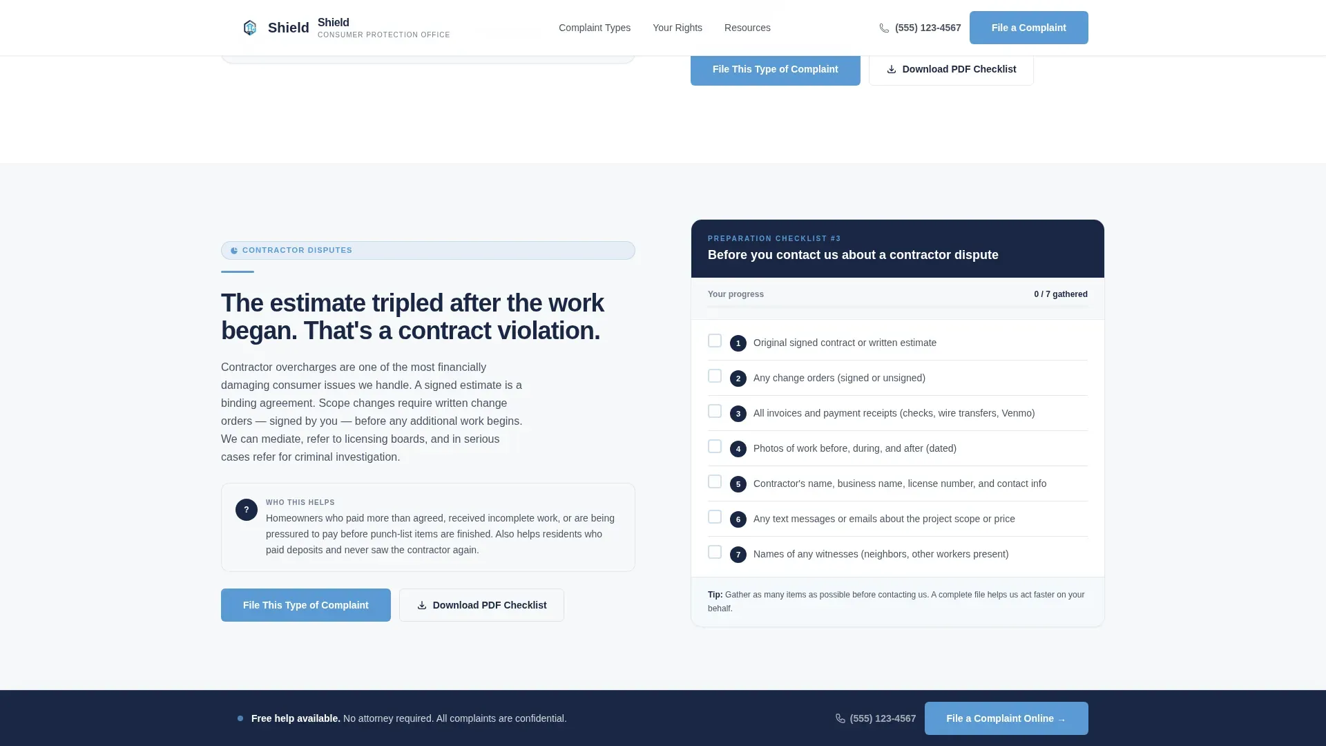 Consumer Protection Government Professional Website Template