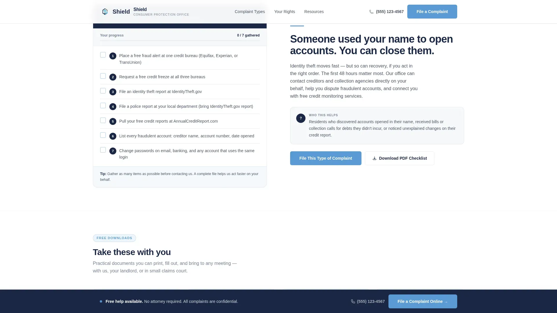 Consumer Protection Government Professional Website Template