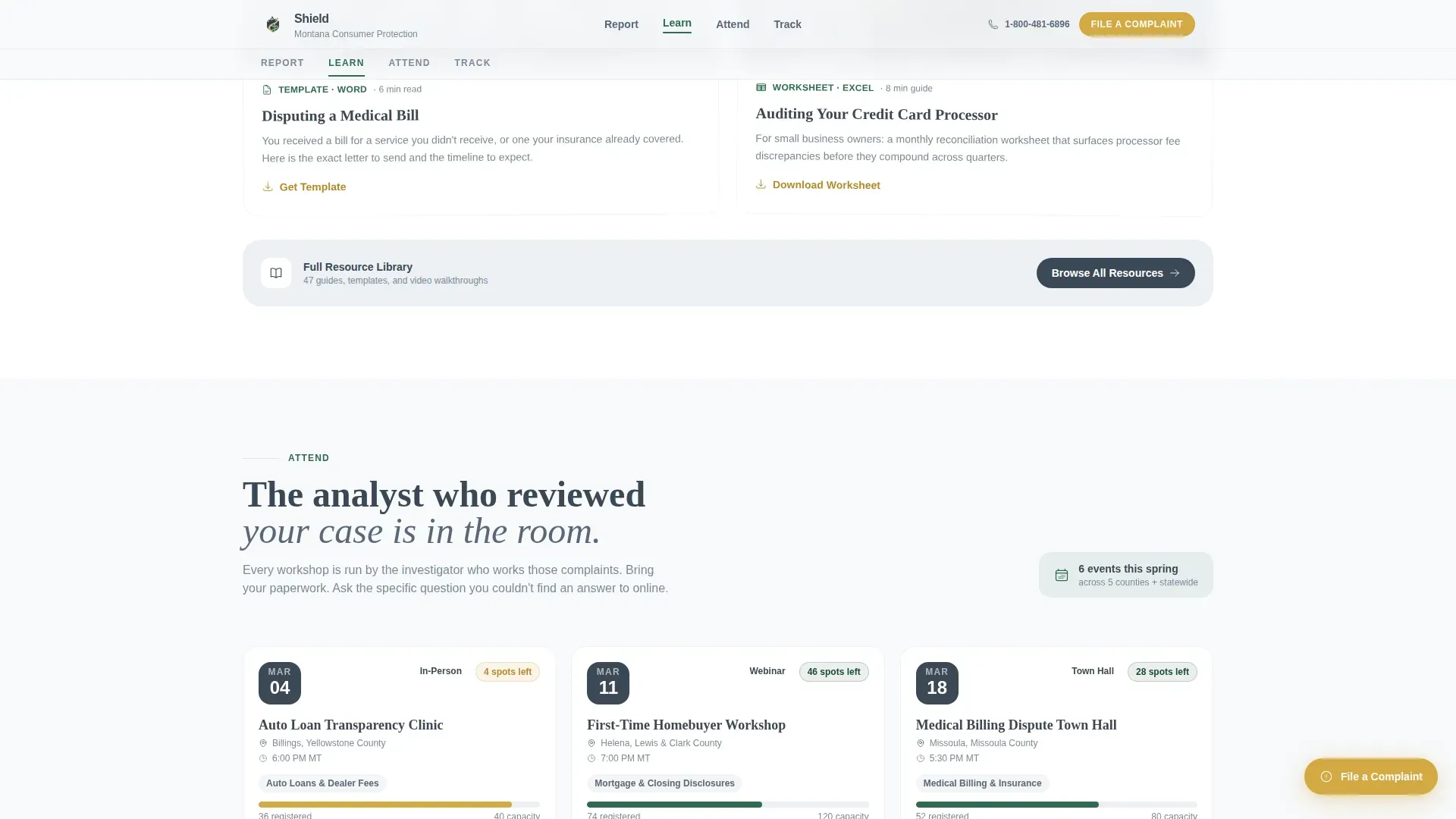 Consumer Protection Government Landing Page Template