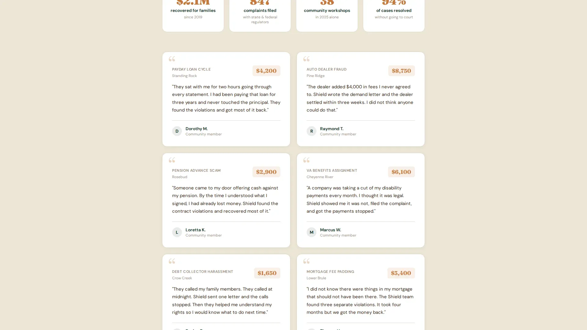 Tribal Consumer Protection Advocacy Landing Page