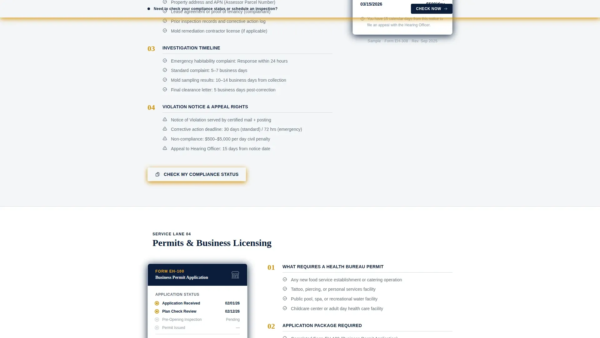 County Health Bureau Landing Page Template