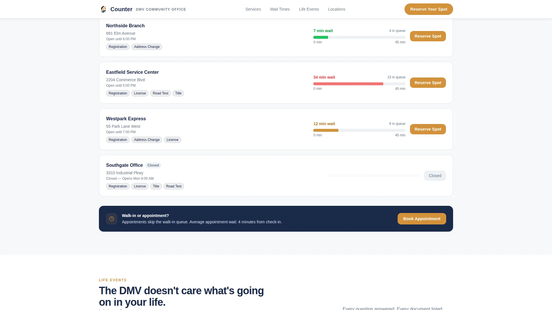 DMV Community Office Landing Page Template
