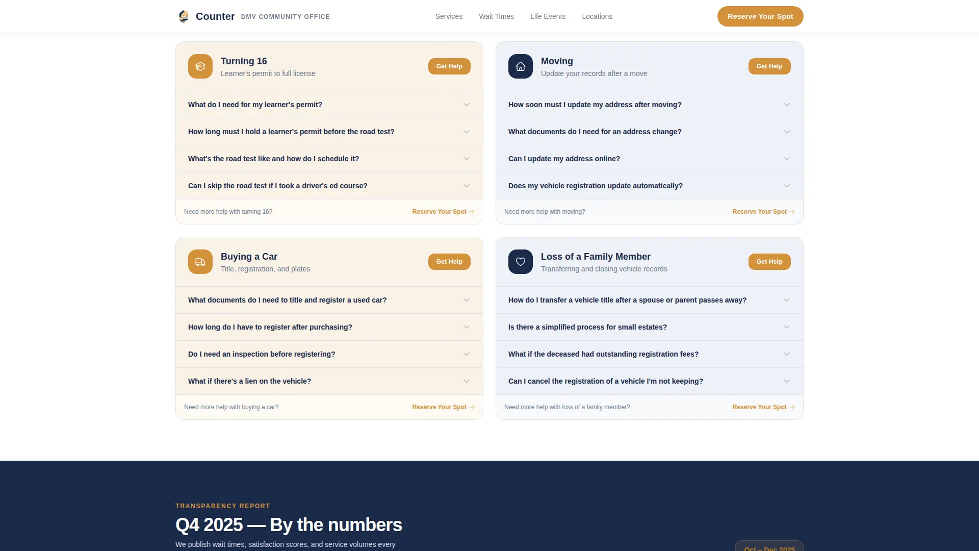 DMV Community Office Landing Page Template