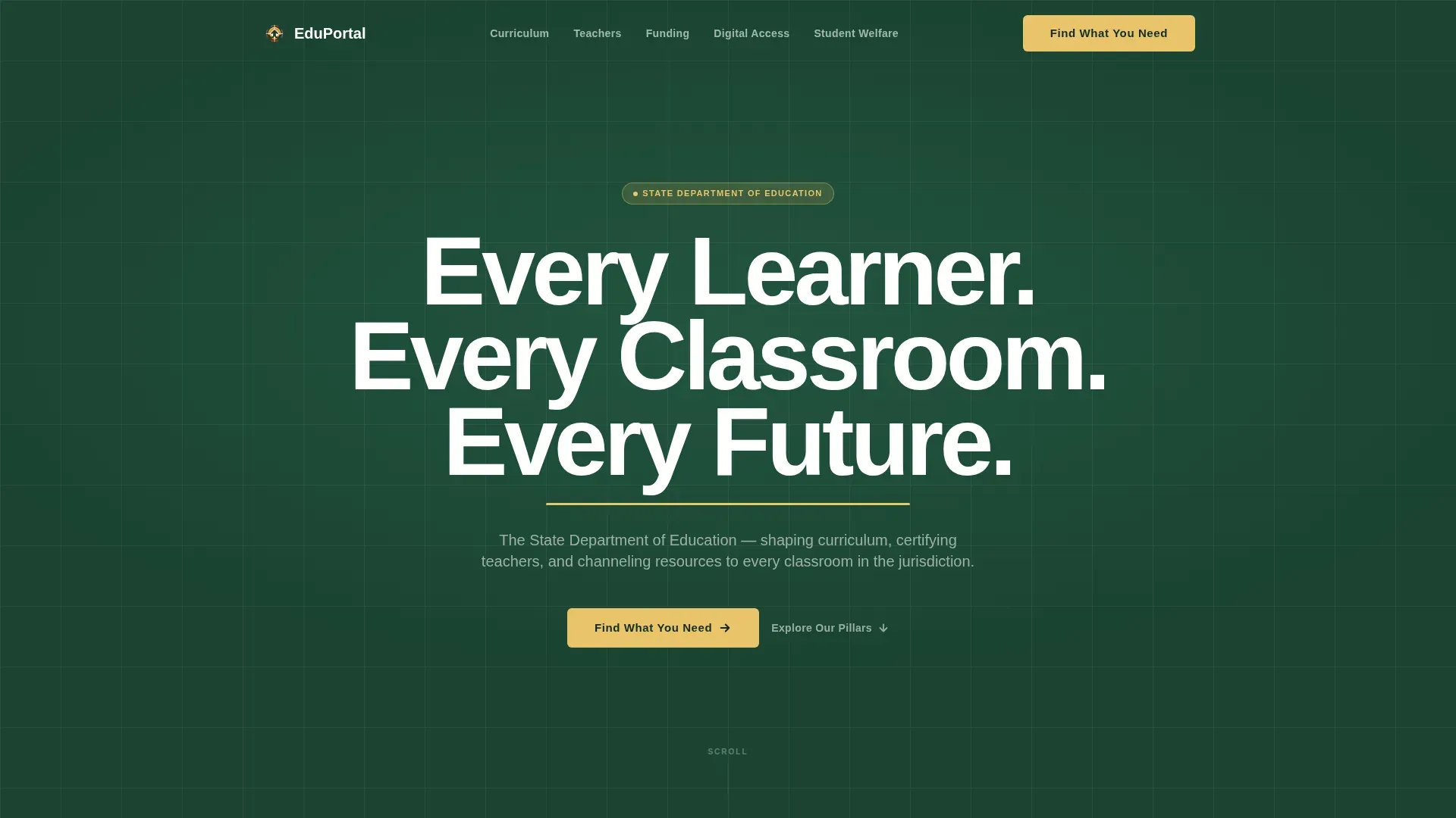 Education Department Landing Page Template