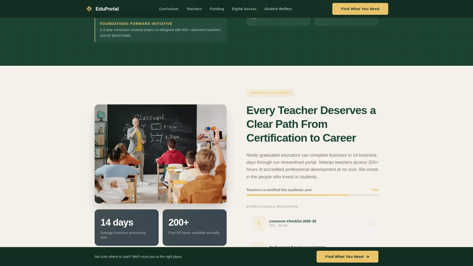 Education Department Landing Page Template