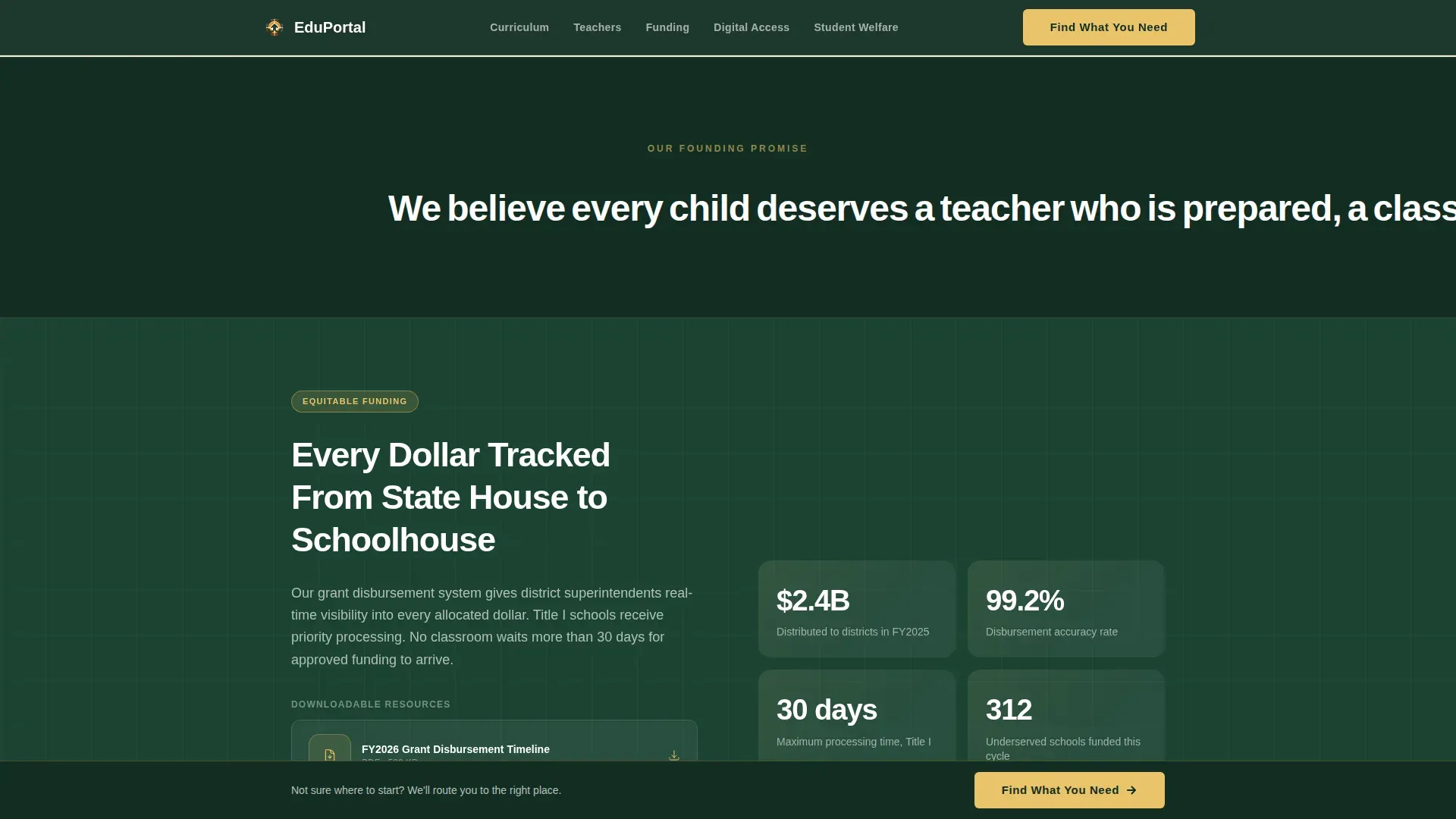 Education Department Landing Page Template