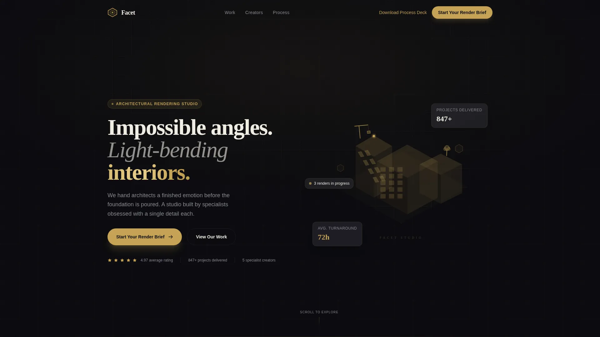 3D Visualization & Rendering Portfolio Website Template