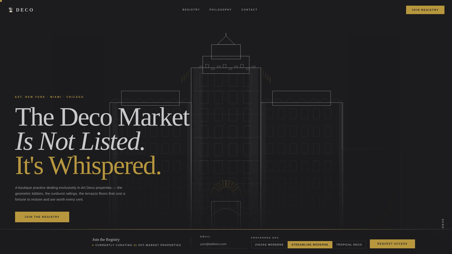 Art Deco Architecture Pre-Launch Website Template