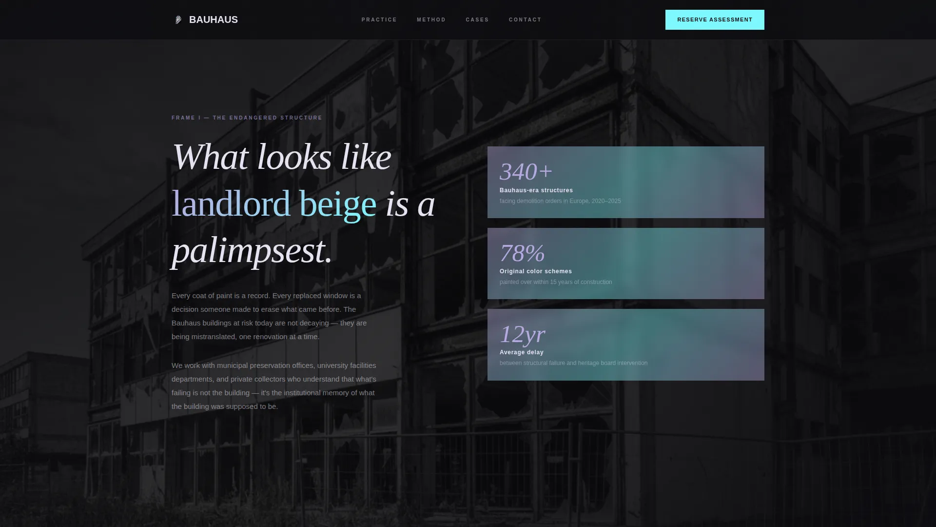 Bauhaus Architecture Pre-Launch Website Template