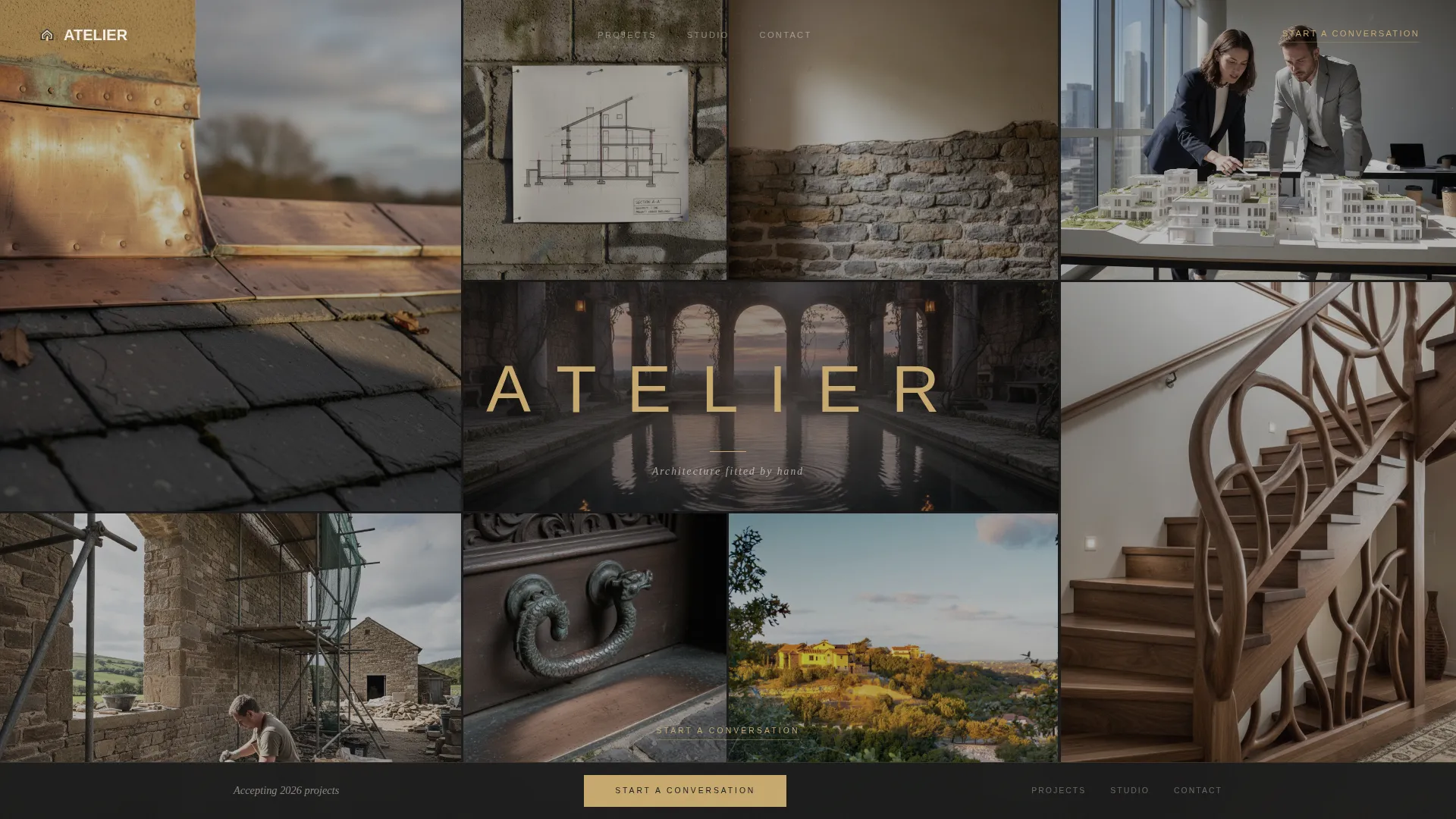 Craftsman Architecture Booking Website Template