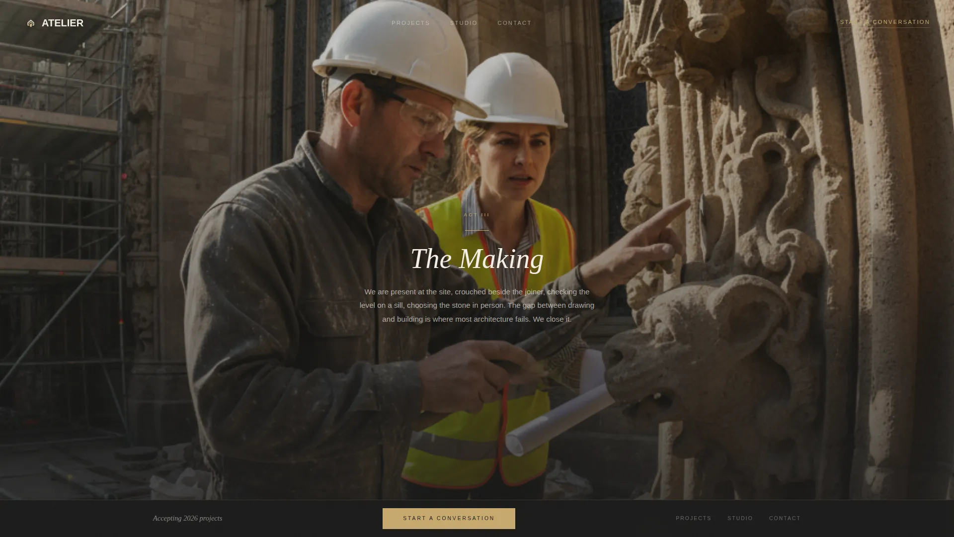 Craftsman Architecture Booking Website Template