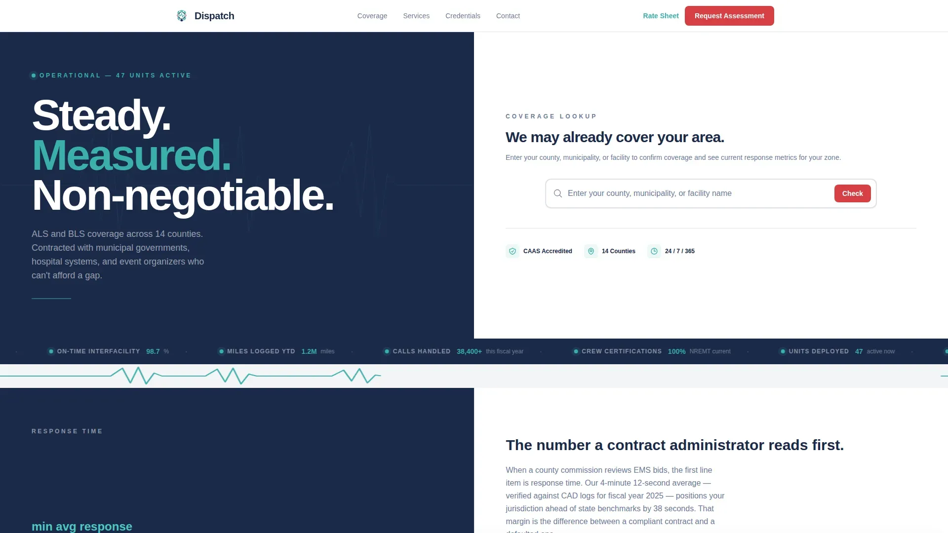 EMS & Ambulance Service Landing Page Template