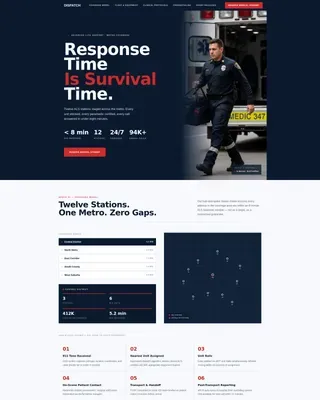 Precision EMS Ambulance Service Landing Page Template