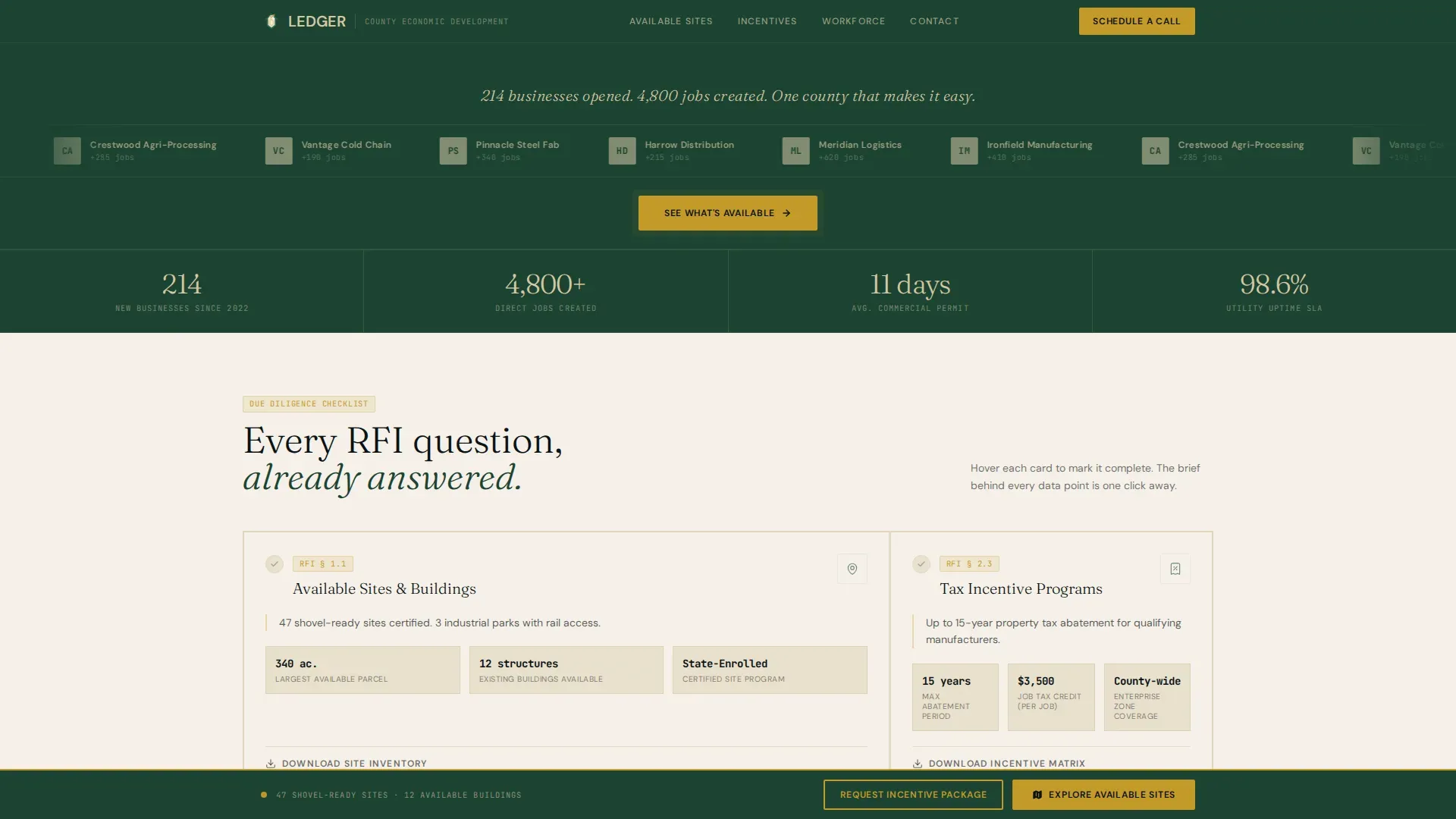 Economic Development Landing Page Template