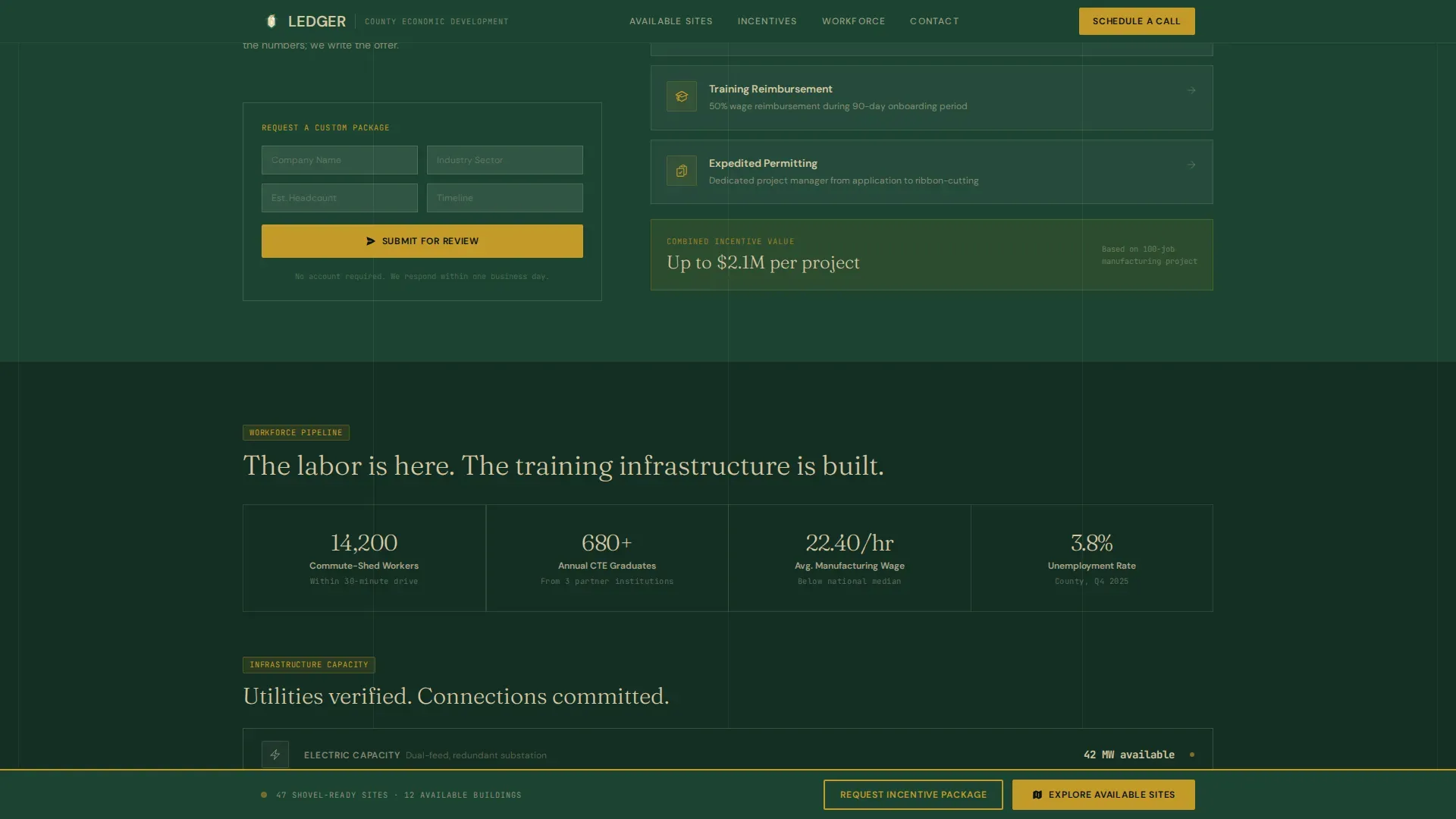 Economic Development Landing Page Template