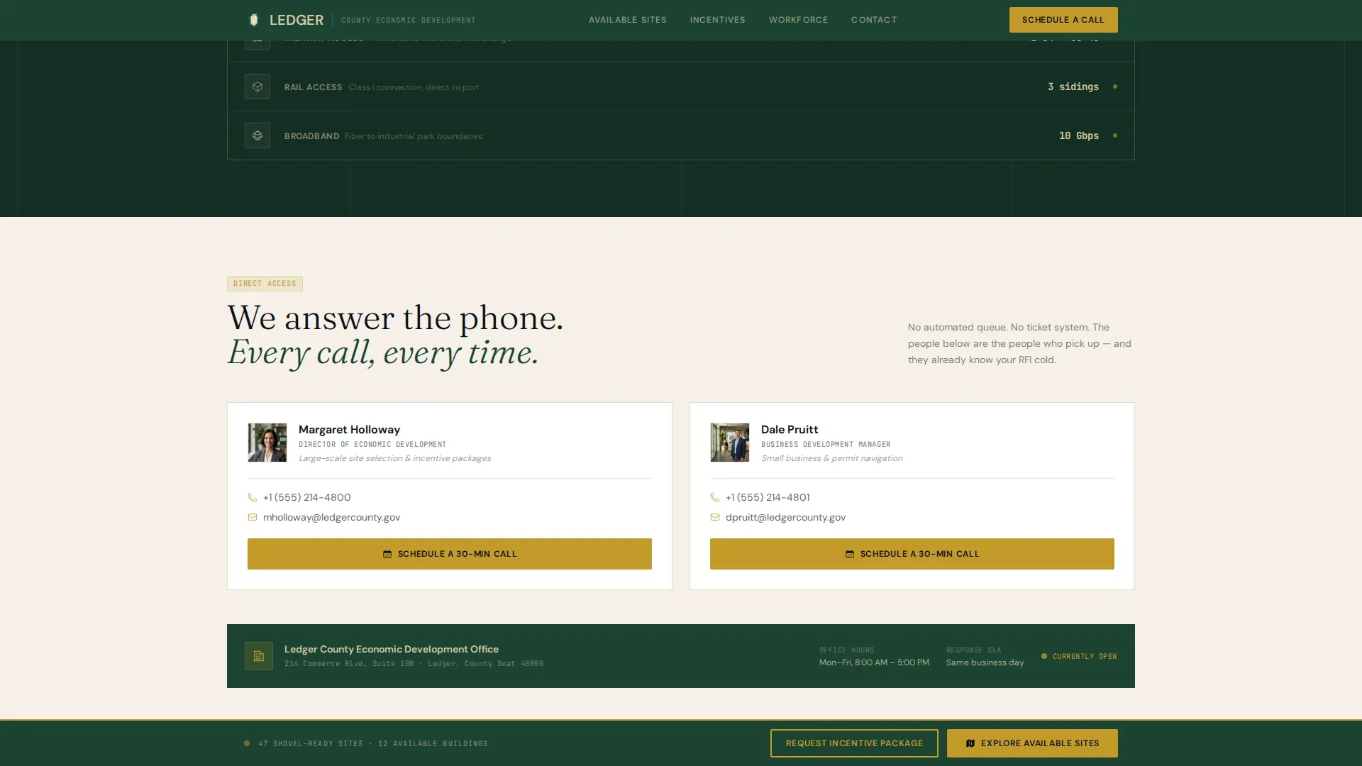 Economic Development Landing Page Template