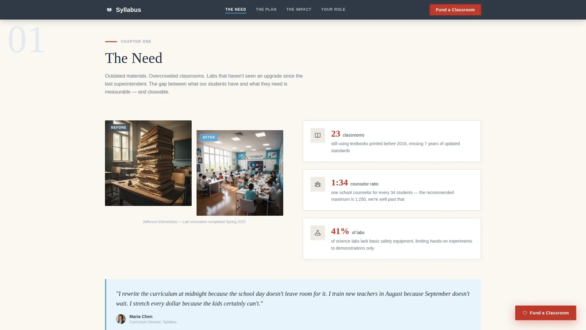 Education Department Fundraising Landing Page Template