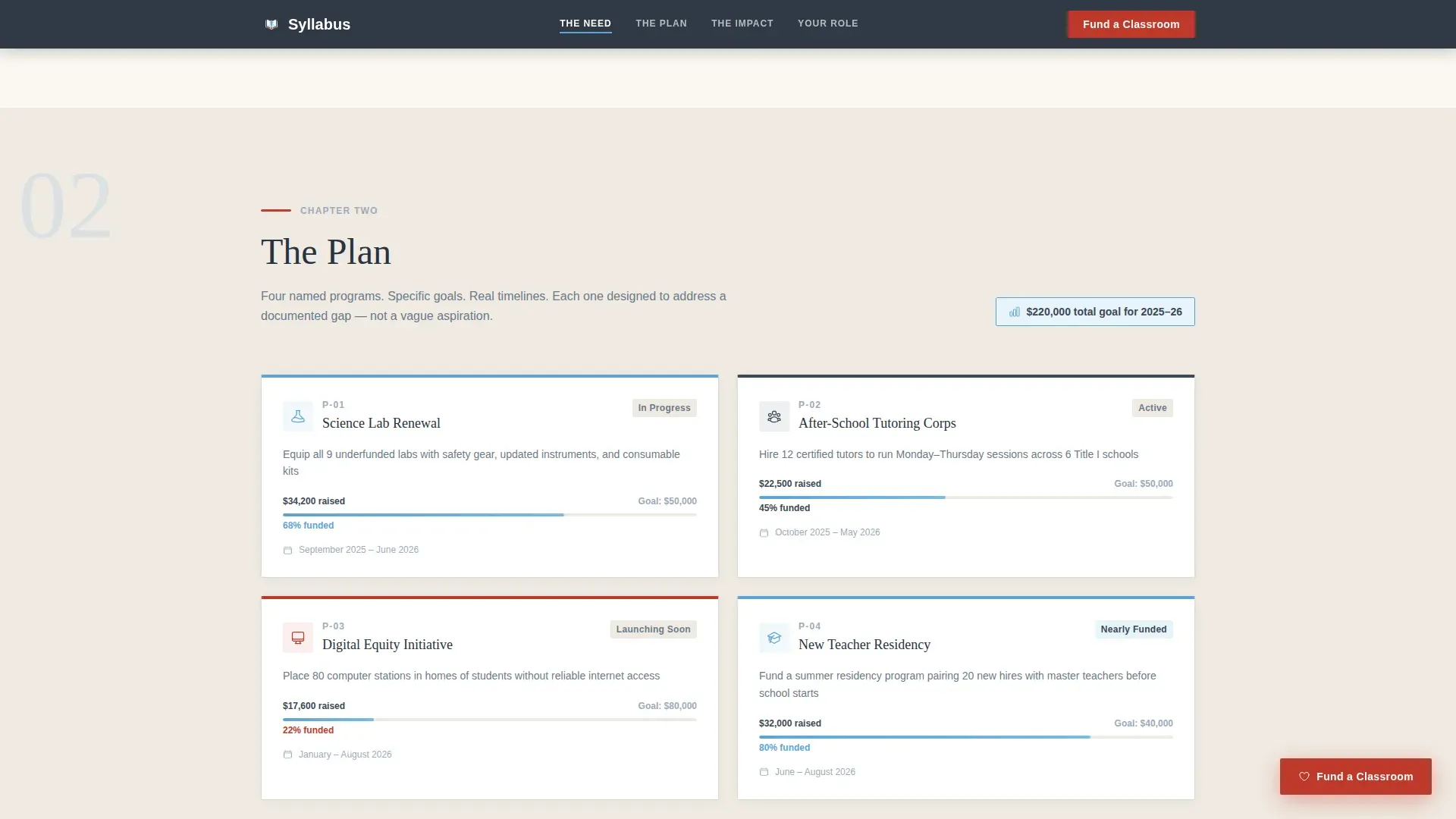 Education Department Fundraising Landing Page Template