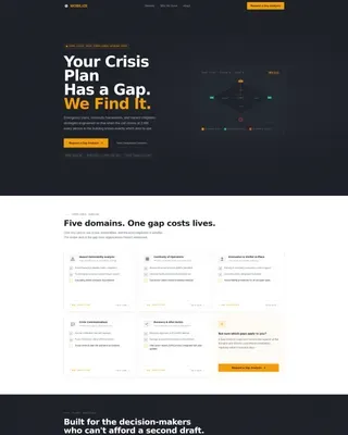Emergency Management Consultancy Landing Page